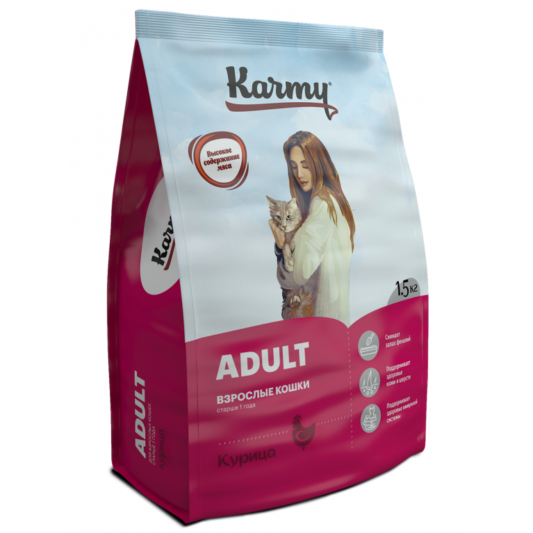  KARMY ADULT корм для взрослых кошек старше 1 года (Курица)